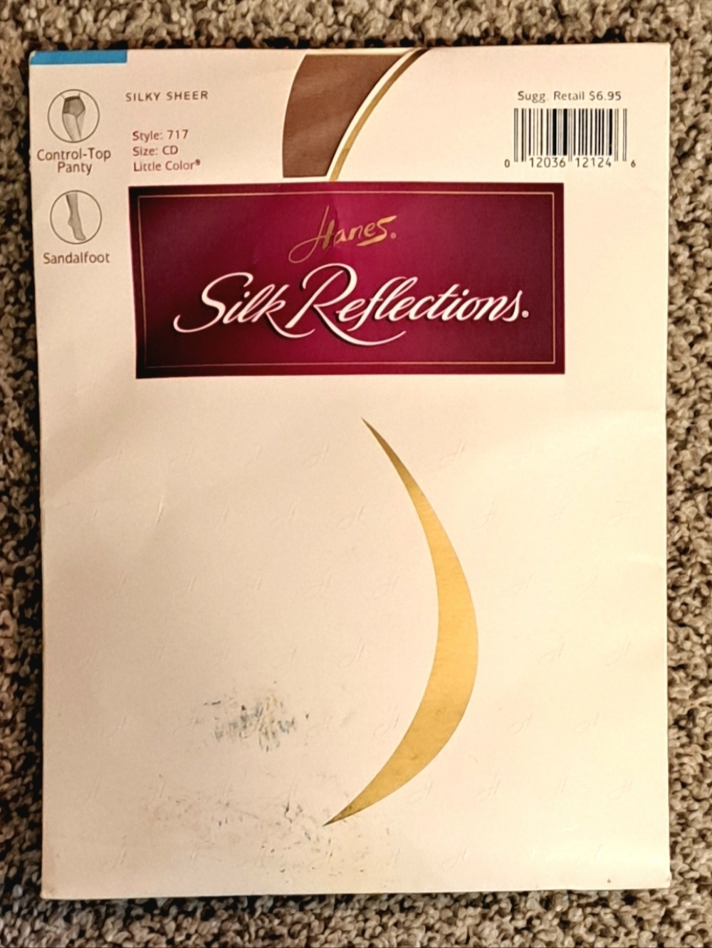 Vintage 90s NWT Hanes Silk Reflections Control Top Sandalfoot Style 717 Size CD